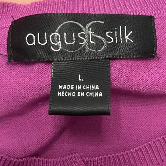 August Silk Purple Cardigan Sweater Size Large - Picture 4 of 5